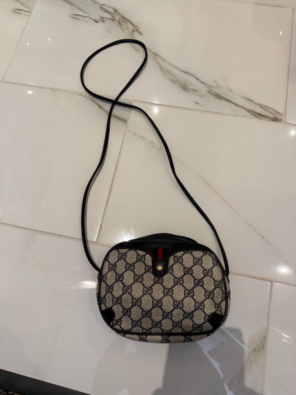 Gucci Sherri Line GG Supreme Crossbody with Web Stripe